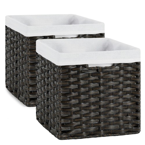 Wicker cube baskets - cube, with