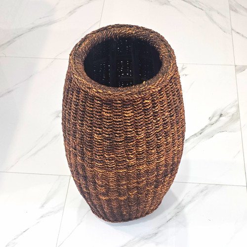 Brown wicker basket - basket, w/