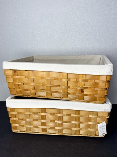 Set woven wood storage - set, of