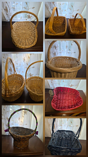 Wicker woven oval baskets - oval,