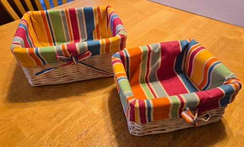 White wicker baskets with - wicker,
