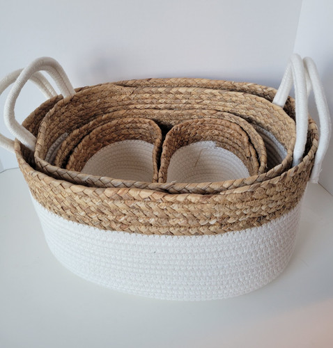 Coiled fiber baskets - , of