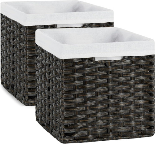 Wicker cube baskets with - baskets,