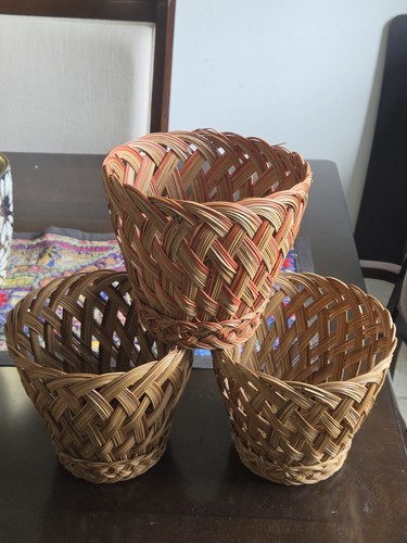 Set round brown wicker - set, of