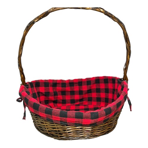 Wicker basket plaid - basket, liner