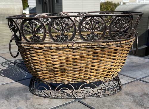 Wicker basket with metal - wicker,