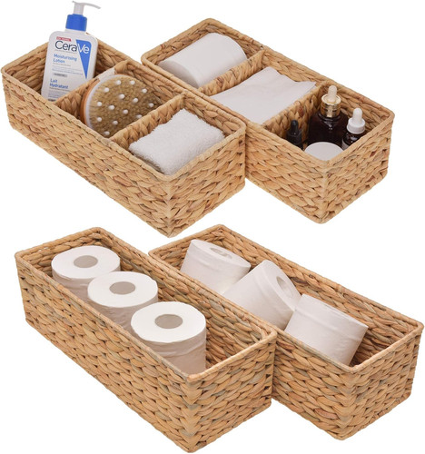 Section wicker baskets set - 3-section,