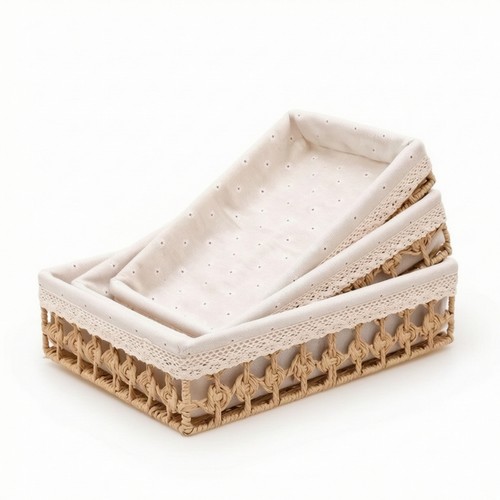 Pieces woven basket with - pieces,