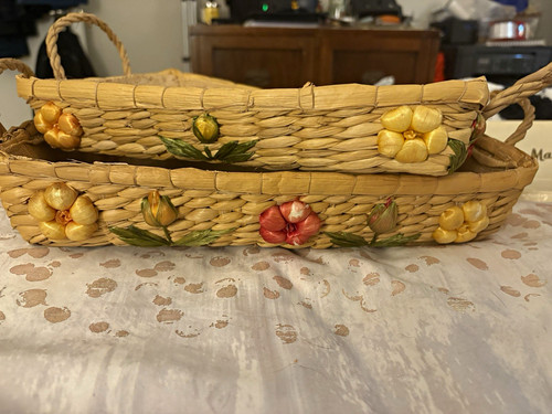 Set rectangular wicker - of, 2