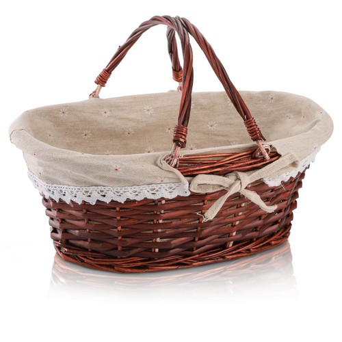 Wicker basket handle picnic - wicker,