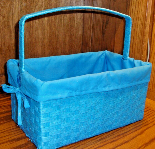 Blue wicker woven w 7 - woven, l=12"